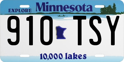 MN license plate 910TSY