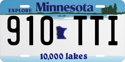 MN license plate 910TTI