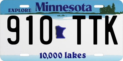 MN license plate 910TTK
