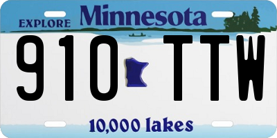 MN license plate 910TTW