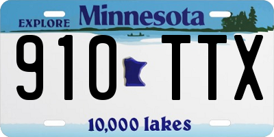 MN license plate 910TTX