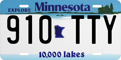 MN license plate 910TTY