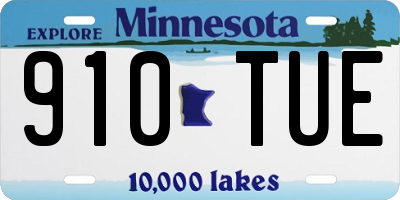 MN license plate 910TUE