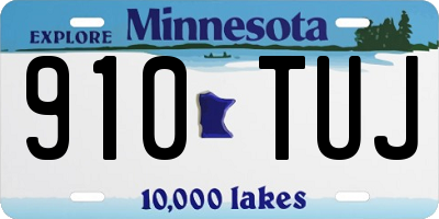 MN license plate 910TUJ