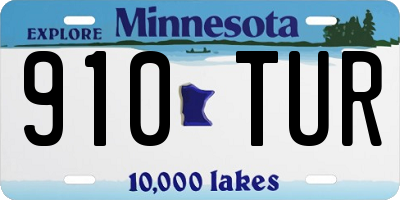 MN license plate 910TUR