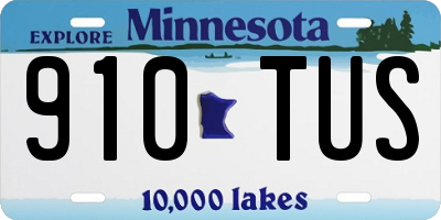 MN license plate 910TUS