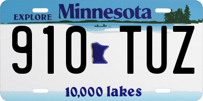 MN license plate 910TUZ