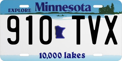 MN license plate 910TVX
