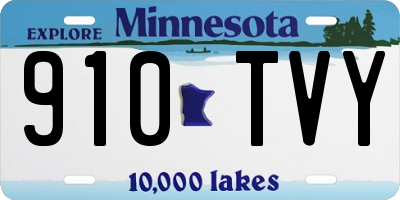 MN license plate 910TVY