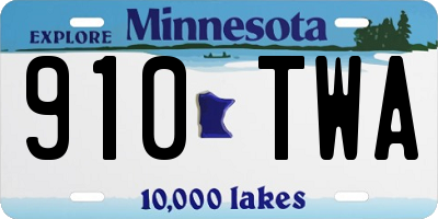 MN license plate 910TWA