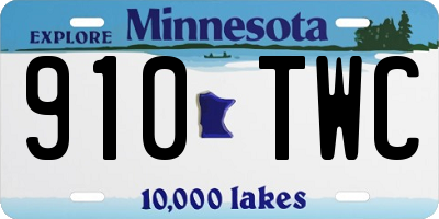 MN license plate 910TWC