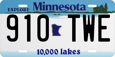 MN license plate 910TWE