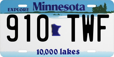 MN license plate 910TWF