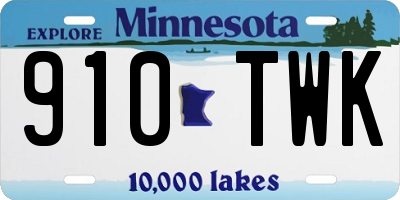 MN license plate 910TWK