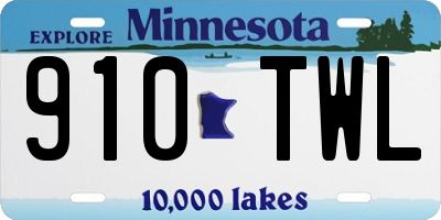 MN license plate 910TWL