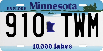 MN license plate 910TWM