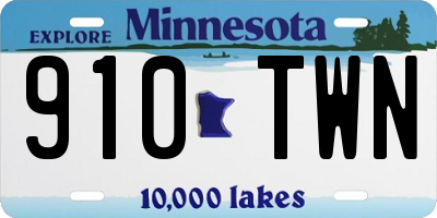 MN license plate 910TWN