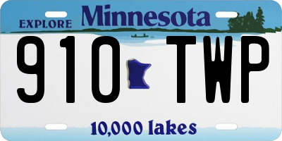 MN license plate 910TWP