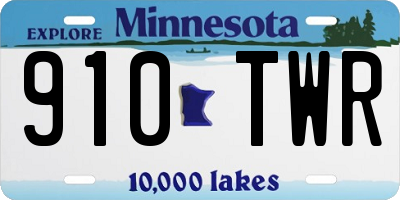 MN license plate 910TWR