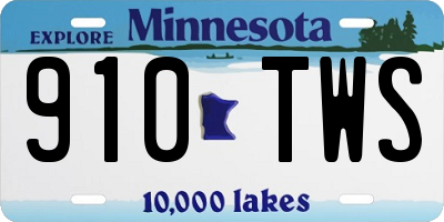MN license plate 910TWS