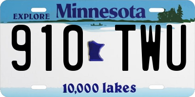 MN license plate 910TWU