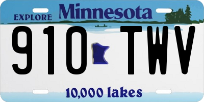 MN license plate 910TWV