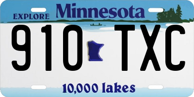 MN license plate 910TXC
