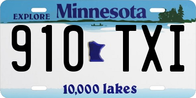 MN license plate 910TXI