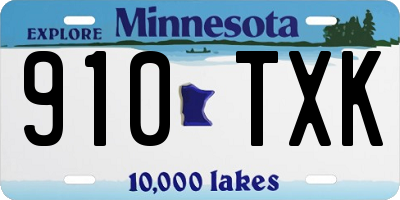 MN license plate 910TXK