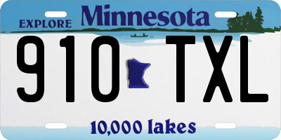 MN license plate 910TXL
