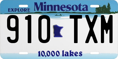 MN license plate 910TXM