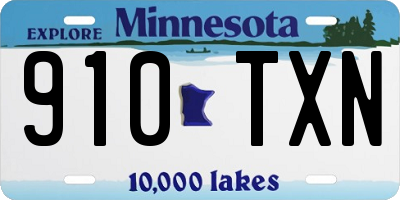 MN license plate 910TXN