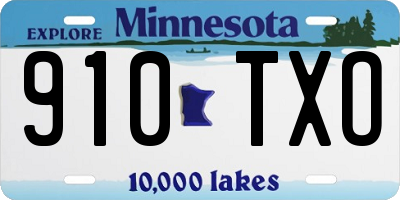 MN license plate 910TXO
