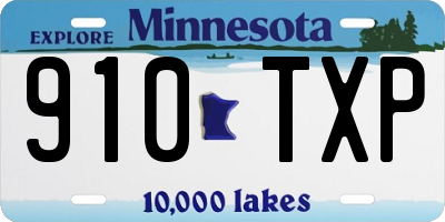 MN license plate 910TXP