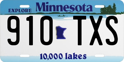 MN license plate 910TXS