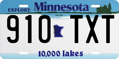 MN license plate 910TXT