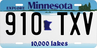 MN license plate 910TXV