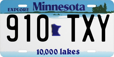 MN license plate 910TXY