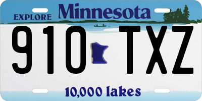 MN license plate 910TXZ