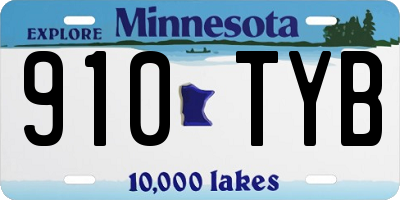 MN license plate 910TYB