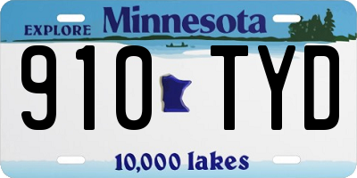 MN license plate 910TYD