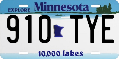 MN license plate 910TYE