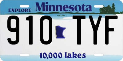 MN license plate 910TYF