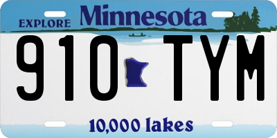 MN license plate 910TYM