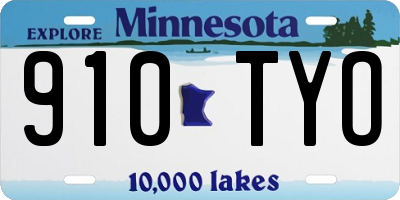 MN license plate 910TYO