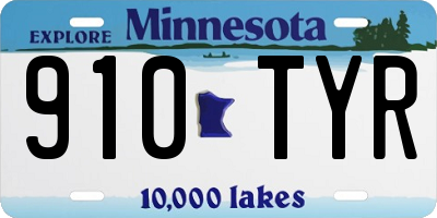 MN license plate 910TYR