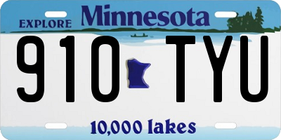 MN license plate 910TYU