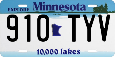 MN license plate 910TYV