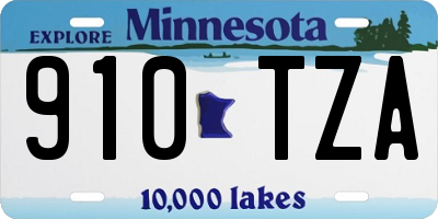 MN license plate 910TZA