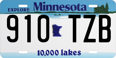 MN license plate 910TZB